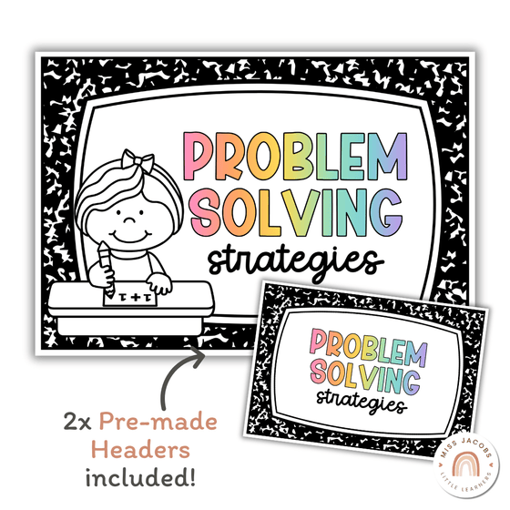 Math Problem Solving Strategies Posters - Cutesy Classroom - Miss Jacobs Little Learners