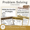 Math Problem Solving Strategies Posters - Daisy Gingham Neutrals - Miss Jacobs Little Learners