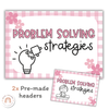 Math Problem Solving Strategies Posters | Daisy Gingham Pastels Decor | CUBES - Miss Jacobs Little Learners