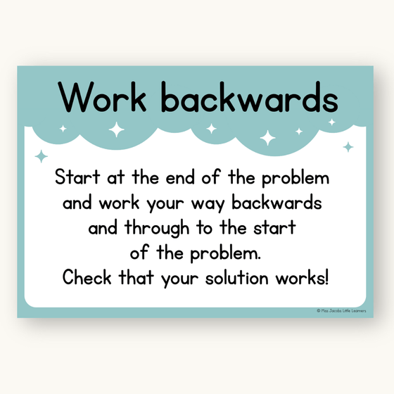 Math Problem Solving Strategies Posters - Dreamy Space Theme - Miss Jacobs Little Learners