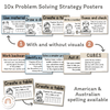 Math Problem Solving Strategies Posters | Modern Ocean Classroom Decor | CUBES - Miss Jacobs Little Learners