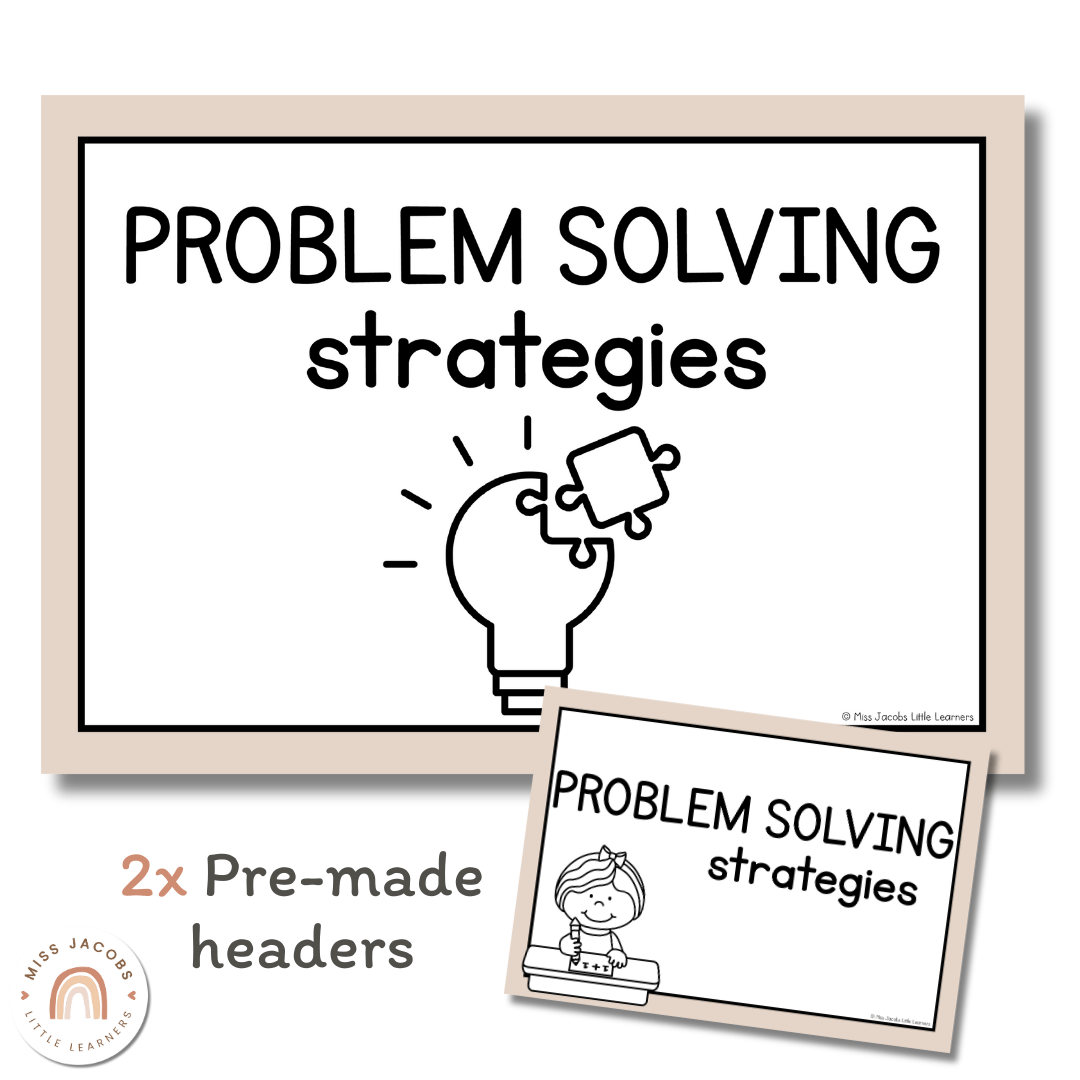 Math Problem Solving Strategies Posters | Ombre Neutrals
