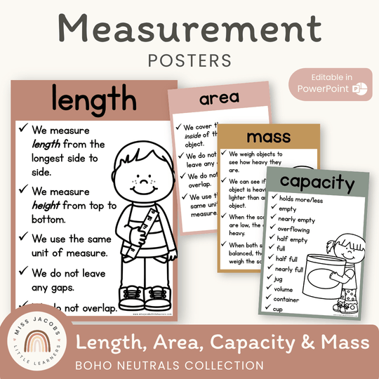 Measurement Posters - Boho Neutrals Theme
