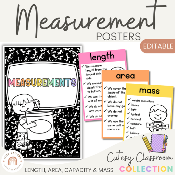 Measurement Posters - Cutesy Classroom Decor - Miss Jacobs Little Learners