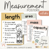 Measurement Posters | Daisy Gingham Neutrals Math Classroom Decor - Miss Jacobs Little Learners