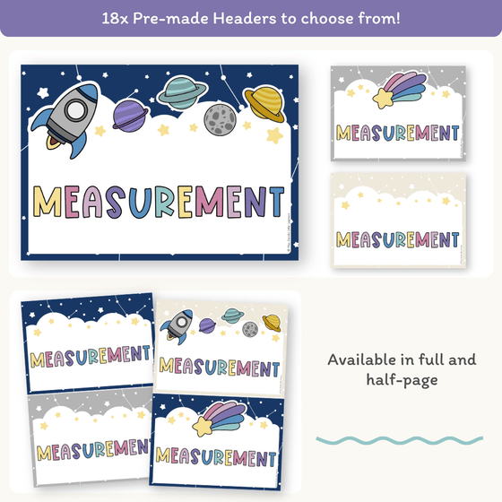 Measurement Posters - Dreamy Space Theme Classroom Decor - Miss Jacobs Little Learners