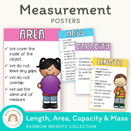 Measurement Posters | Rainbow Classroom Decor