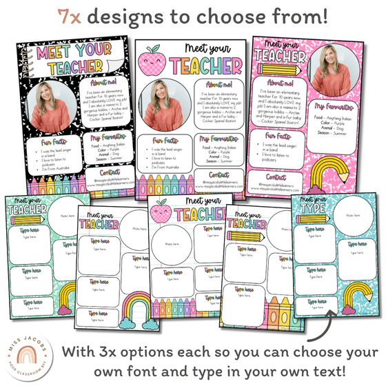 Meet the Teacher Template - Cutesy Classroom Decor - Miss Jacobs Little Learners