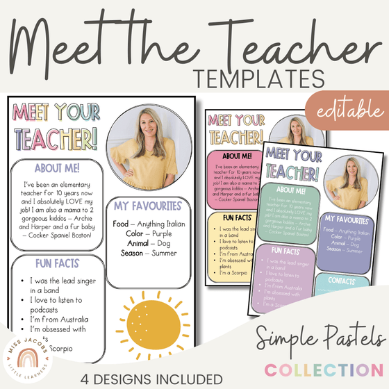 Meet the Teacher Template - Pastels - Miss Jacobs Little Learners