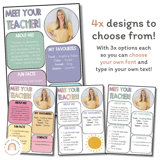 Meet the Teacher Template - Pastels - Miss Jacobs Little Learners