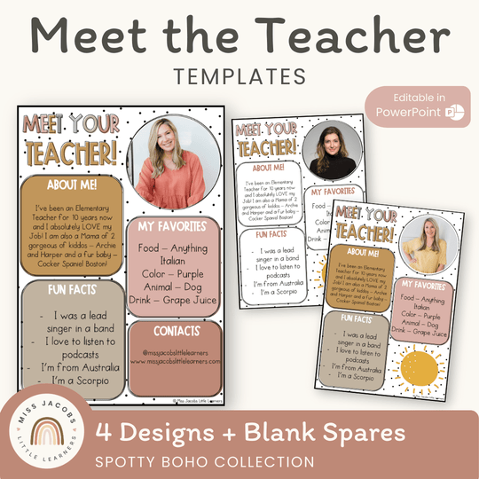Meet the Teacher Template - Spotty Boho Decor