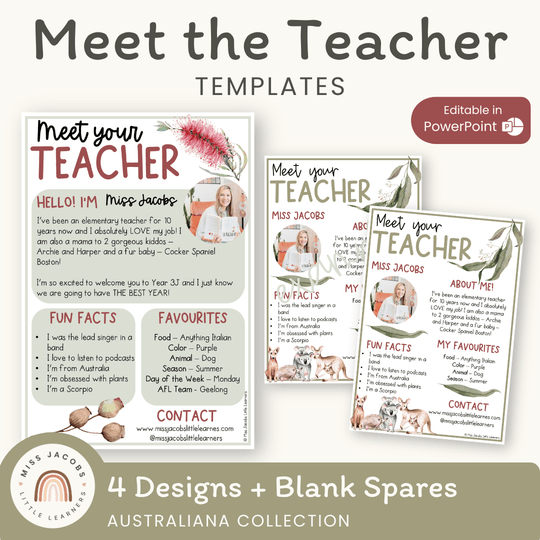 Meet the Teacher Templates - Australiana Classroom Decor