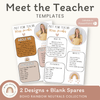 Meet the Teacher Templates - Boho Rainbow Neutrals Decor - Miss Jacobs Little Learners