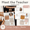 Meet the Teacher Templates - Boho Rainbow Neutrals Decor - Miss Jacobs Little Learners