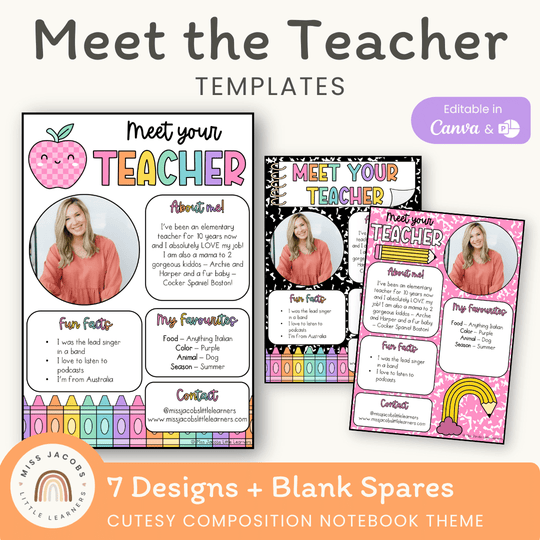 Meet the Teacher Templates - Cutesy Classroom Decor