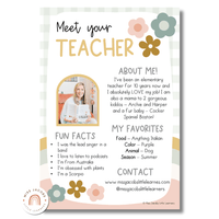 Meet the Teacher Templates - Daisy Gingham Neutrals Decor – Miss Jacobs ...