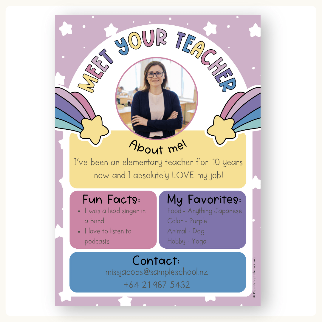 Meet the Teacher Templates - Dreamy Space Theme - Miss Jacobs – Miss ...