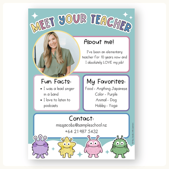 Meet the Teacher Templates - Dreamy Space Classroom Decor - Miss Jacobs Little Learners