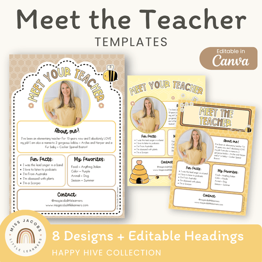 Meet The Teacher Templates - Happy Hive Classroom Decor