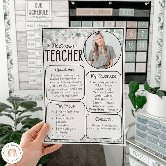 Meet the Teacher Templates - Modern Botanical Decor - Miss Jacobs Little Learners