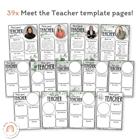 Meet the Teacher Templates - Modern Botanical Decor - Miss Jacobs Little Learners