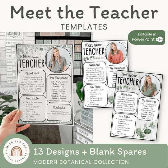 Meet the Teacher Templates - Modern Botanical Decor