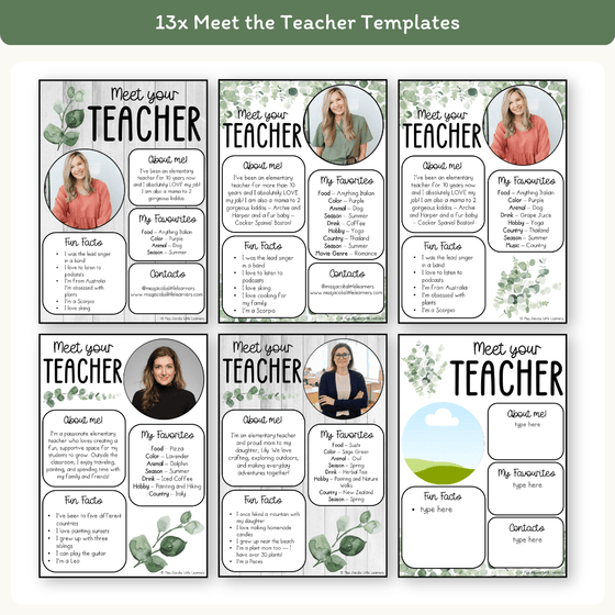 Meet the Teacher Templates - Modern Botanical Theme - Miss Jacobs ...