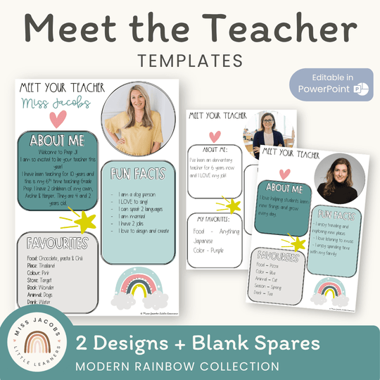 Meet The Teacher Templates - Modern Rainbow Classroom Decor
