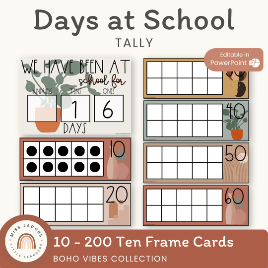 Modern BOHO VIBES Days at School Tally Display