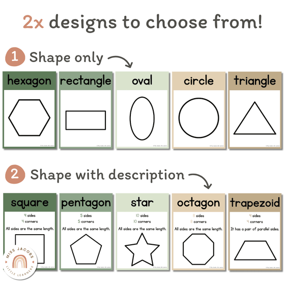 Modern Botanical 2D Shape Posters - Miss Jacobs Little Learners