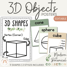  Modern Botanical 3D Object Shape Posters - Miss Jacobs Little Learners