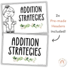 Modern Botanical Addition Strategies Posters - Miss Jacobs Little Learners