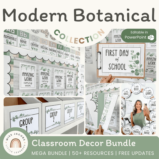 Modern Botanical Classroom Decor Bundle - Miss Jacobs Little Learners