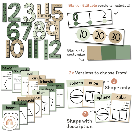 Modern Botanical Math Posters Bundle - Miss Jacobs Little Learners