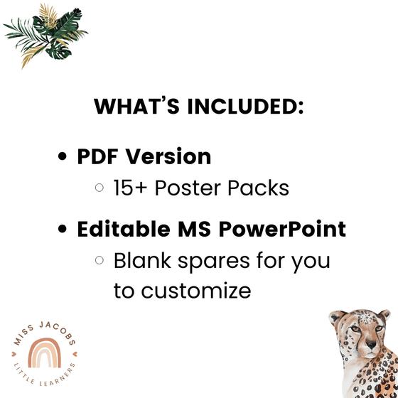 Modern Jungle Earthy Math Posters Bundle - Miss Jacobs Little Learners