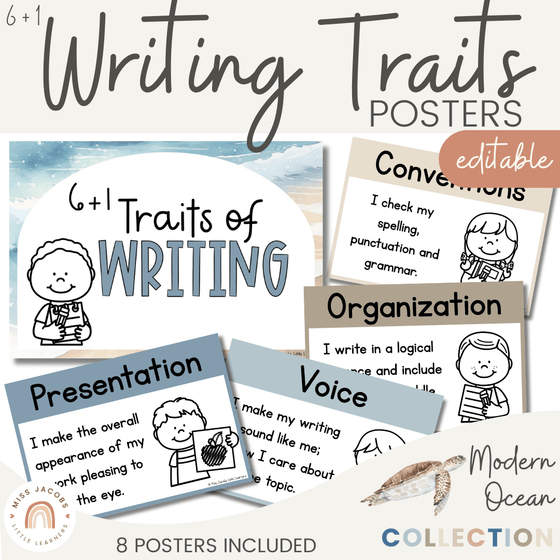 Modern Ocean 6+1 Writing Traits Posters - Miss Jacobs Little Learners