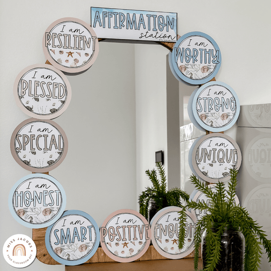 Affirmation Station - Modern Ocean Classroom Decor