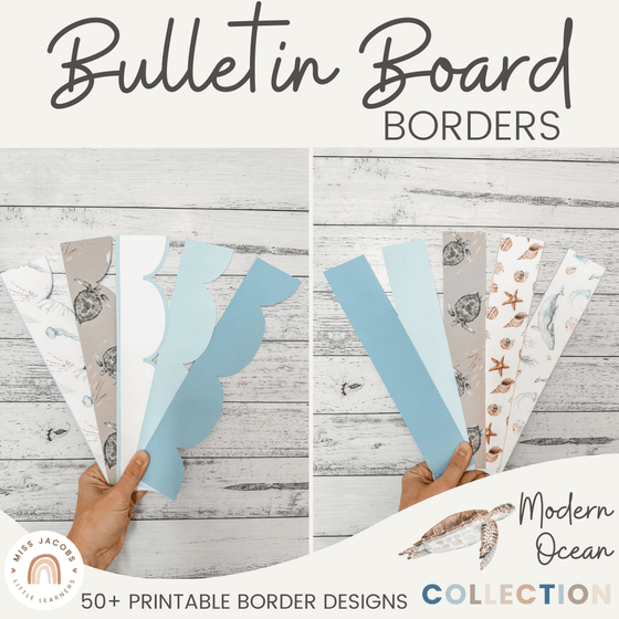 Modern Ocean Bulletin Board Borders - Miss Jacobs Little Learners