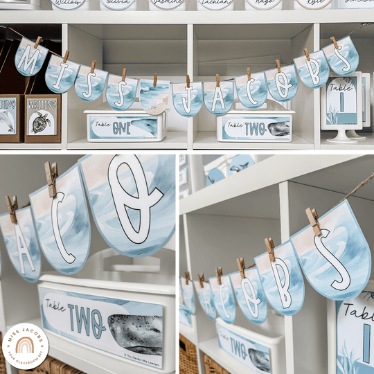 Bunting & Banners - Bulletin Board Letters - Modern Ocean Theme