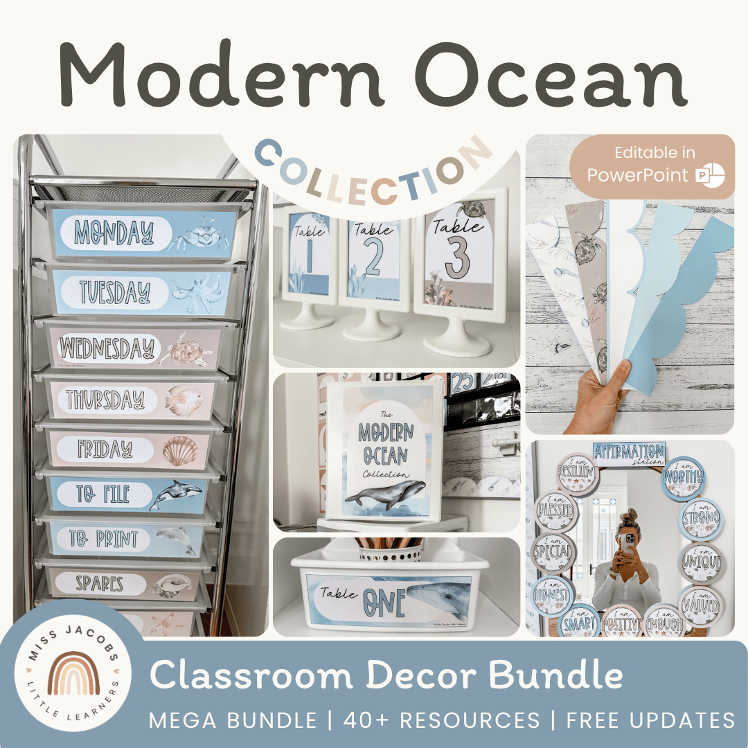 Modern Ocean Themed Classroom Decor - Miss Jacobs – Miss Jacobs Little ...