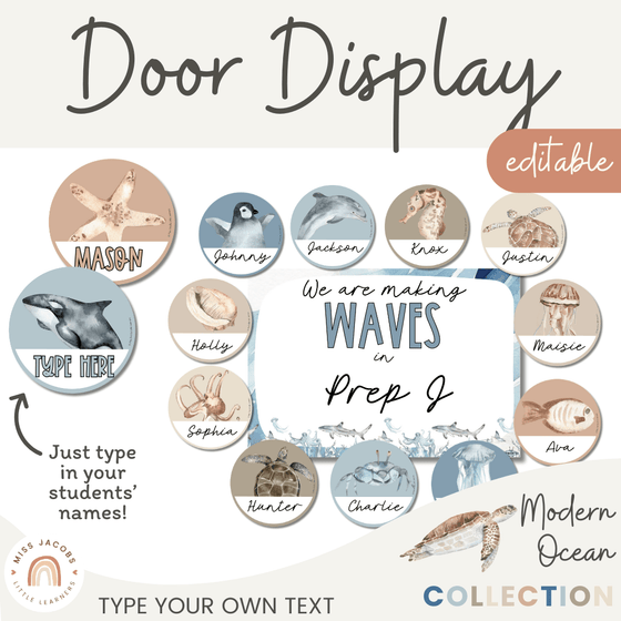 Modern Ocean Classroom Door Display - Miss Jacobs Little Learners