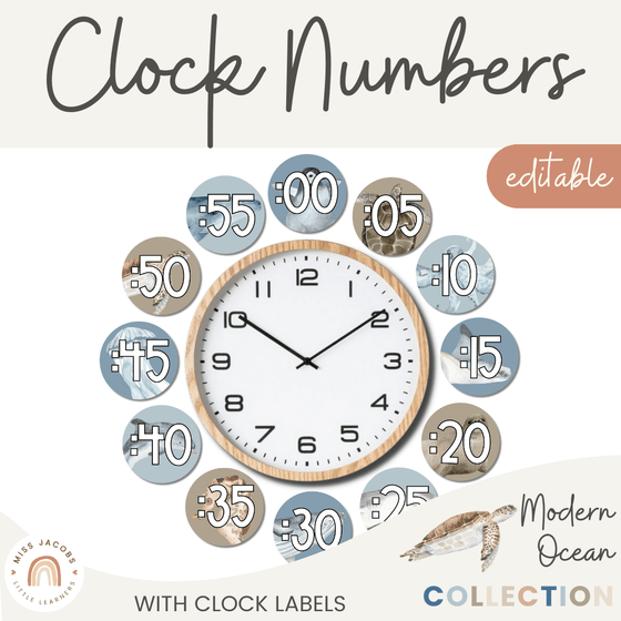 Modern Ocean Clock Numbers - Miss Jacobs Little Learners