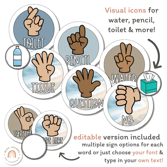 Modern Ocean Hand Signals - Miss Jacobs Little Learners
