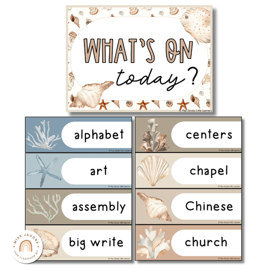 Visual Timetable Daily Schedule - Modern Ocean Classroom Decor