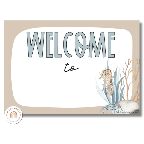 Modern Ocean Welcome Posters - Miss Jacobs Little Learners