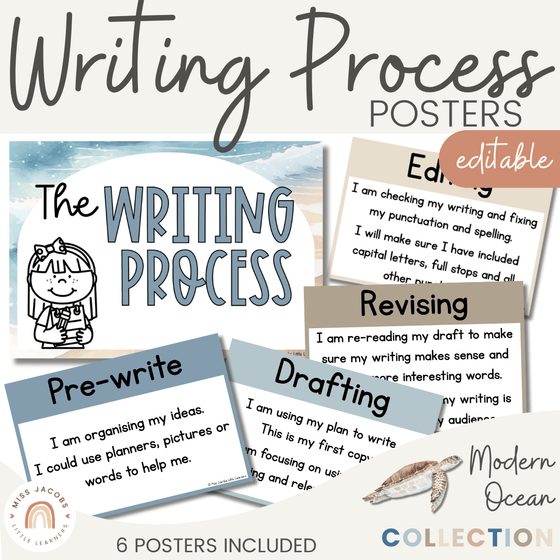 Modern Ocean Writing Process Posters - Miss Jacobs Little Learners