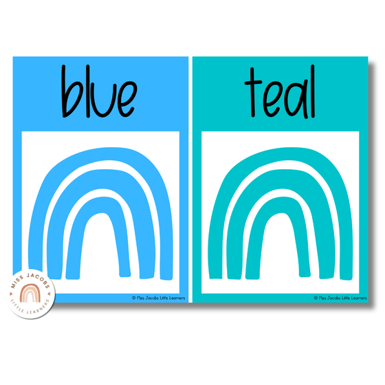 Modern Rainbow Color Posters | Boho Classroom Decor | Editable - Miss Jacobs Little Learners