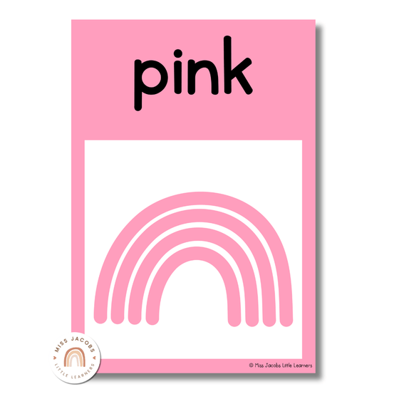 Modern Rainbow Color Posters | Boho Classroom Decor | Editable - Miss Jacobs Little Learners