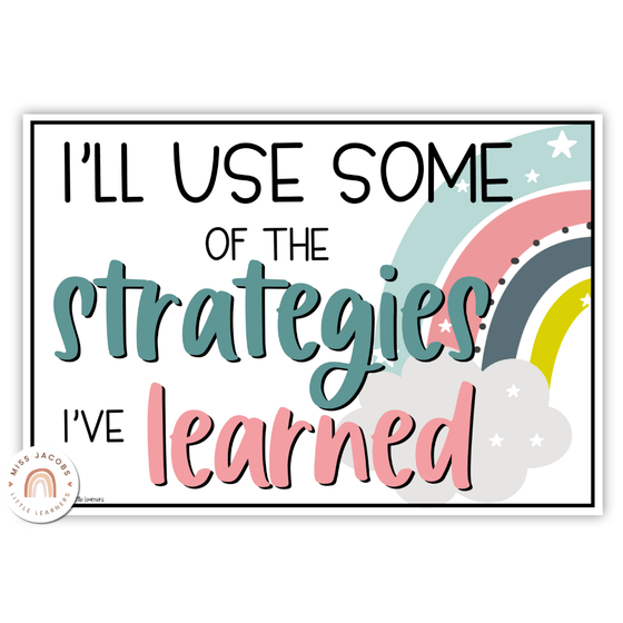 MODERN RAINBOW Growth Mindset Display | Calm Colors Classroom Decor - Miss Jacobs Little Learners