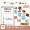 Money Posters - Boho Neutrals Theme Classroom Decor - Miss Jacobs Little Learners